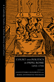 Court and Politics in Papal Rome, 1492–1700