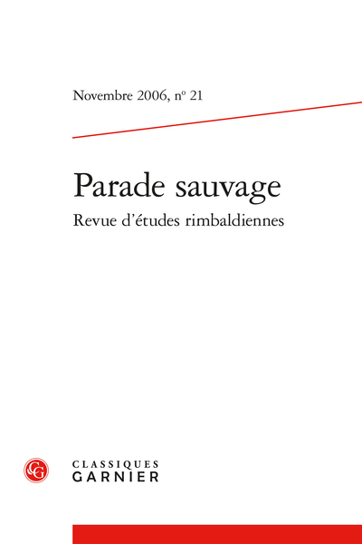 Parade sauvage. Novembre 2006, n° 21