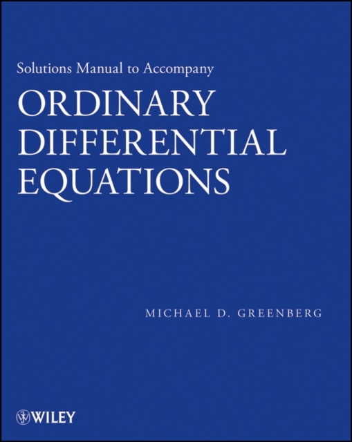 Solutions manual to accompany Ordinary differential equations