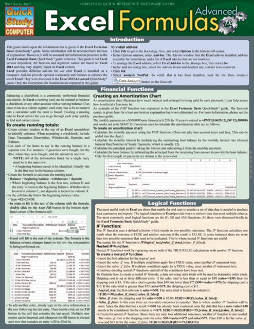 Excel 2013 Formulas - Advanced
