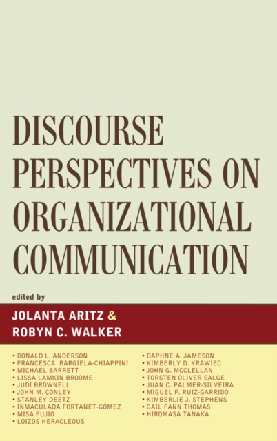 Discourse perspectives on organizational communication