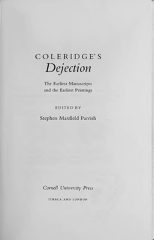 Coleridge's \Dejection\