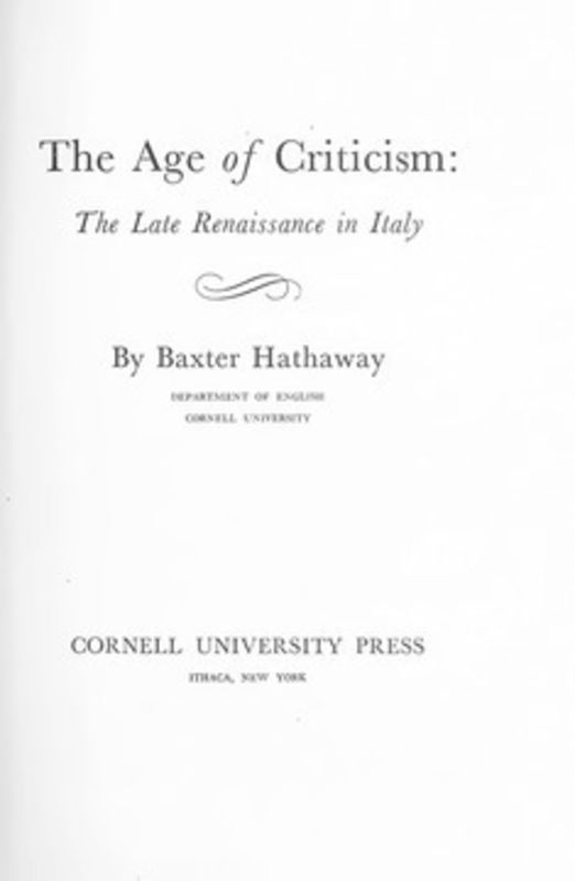 The Age of Criticism