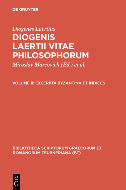 Diogenis Laertii Vitae philosophorum