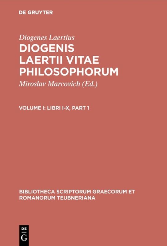 Diogenis Laertii Vitae philosophorum